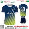 Mẫu áo bóng đá Hà Nội tự thiết kế màu xanh atletico
