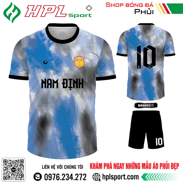 Mẫu áo bóng đá Nam Định màu xám trắng