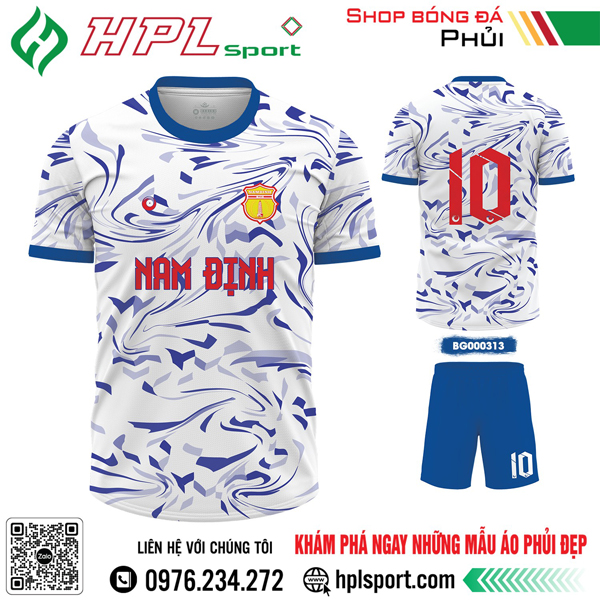 Mẫu áo bóng đá Nam Định màu trắng