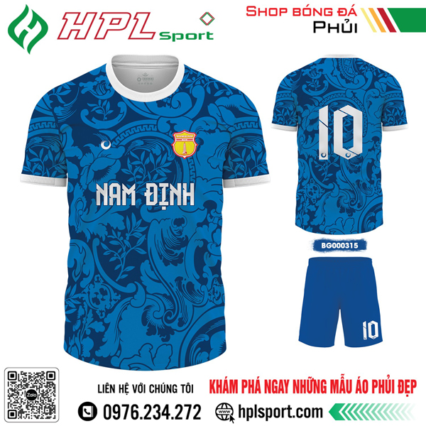 Mẫu áo bóng đá Nam Định màu xanh bích