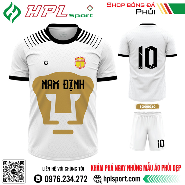 Mẫu áo bóng đá Nam Định thiết kế màu trắng