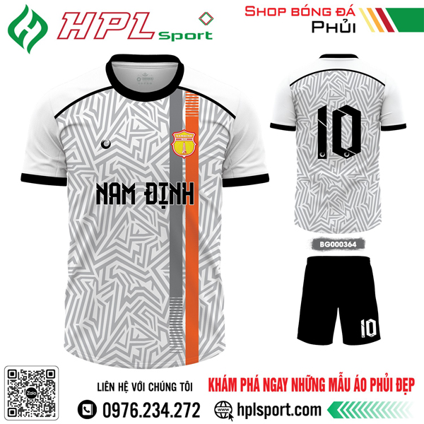 Mẫu áo bóng đá Nam Định tự thiết kế màu trắng