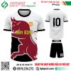 Mẫu áo bóng đá Nam Định tự thiết kế màu trắng phối đỏ đô