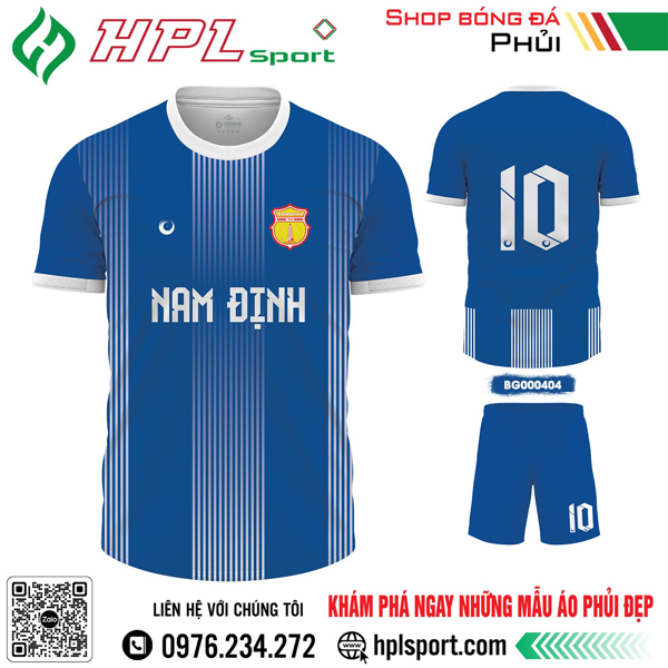Mẫu áo đá banh thi đấu Nam Định màu xanh bích