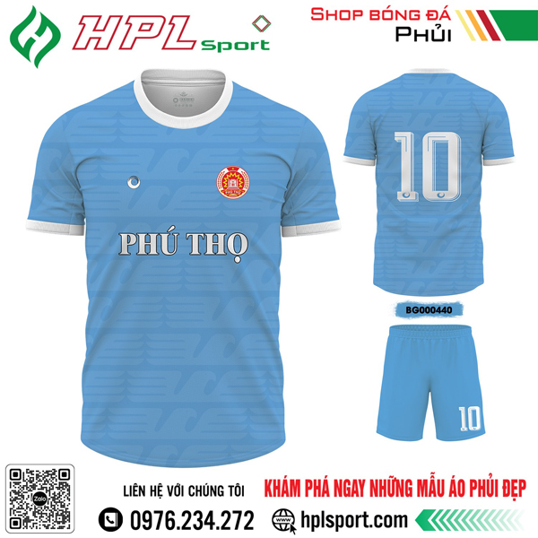 Mẫu áo thi đấu bóng đá Phú Thọ màu xanh mc
