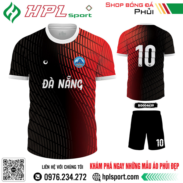 Mẫu áo bóng đá Đà Nẵng thiết kế màu đen phối đỏ