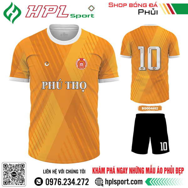 Mẫu áo bóng đá Phú Thọ thiết kế màu cam