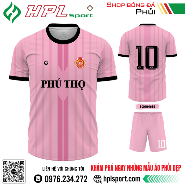 Mẫu áo bóng đá Phú Thọ thiết kế màu hồng nhạt