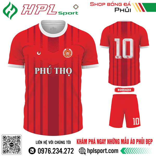 Mẫu áo bóng đá Phú Thọ thiết kế màu đỏ