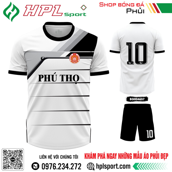 Mẫu áo thi đấu bóng đá Phú Thọ thiết kế màu trắng