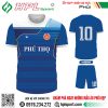 Mẫu áo thi đấu bóng đá Phú Thọ thiết kế màu xanh bích