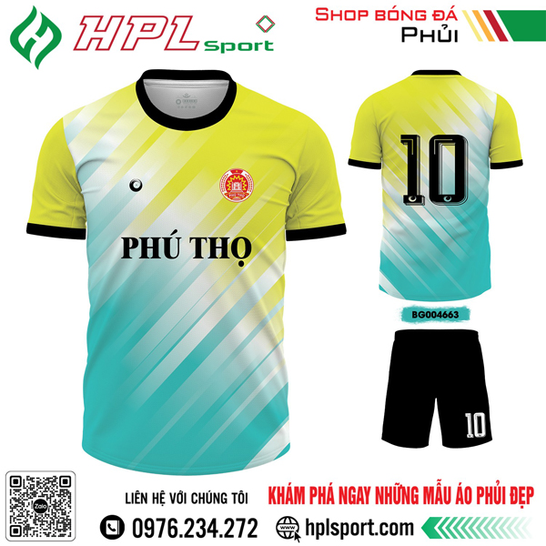 Mẫu áo bóng đá Phú Thọ thiết kế màu vàng