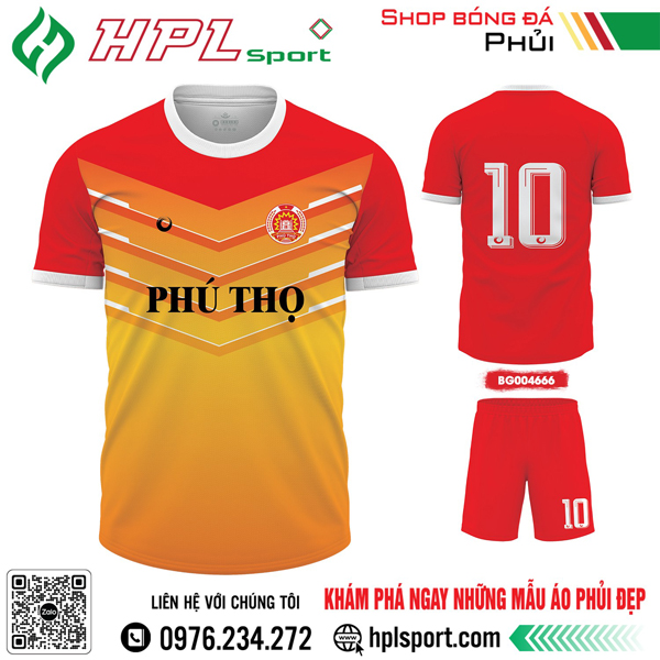 Mẫu áo bóng đá Phú Thọ thiết kế màu cam nhạt