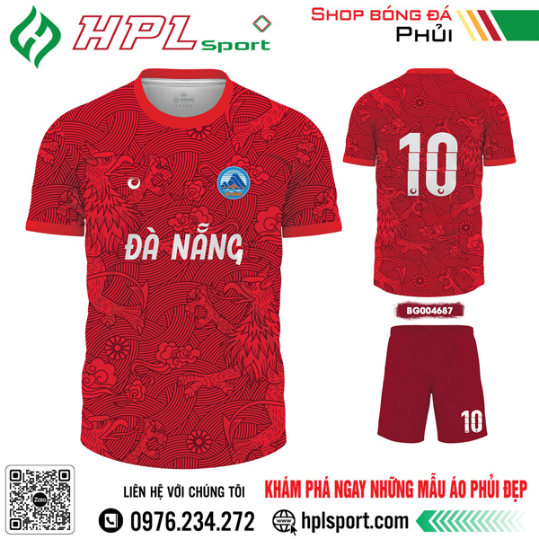 Mẫu áo bóng đá Đà Nẵng thiết kế màu đỏ