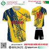 Mẫu áo bóng đá thiết kế màu vàng phối xanh atletico