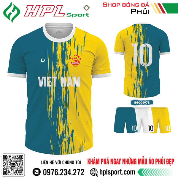 Mẫu áo bóng đá thiết kế màu vàng phối xanh real