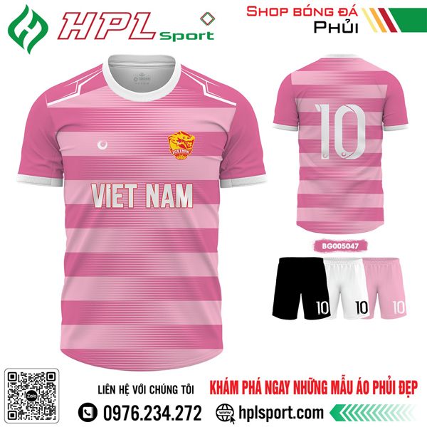 Mẫu áo bóng đá thiết kế màu hồng