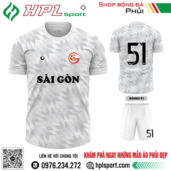 Mẫu áo đá bóng Sài Gòn màu trắng
