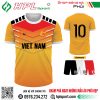 Mẫu áo đấu thiết kế màu cam phối viền đen