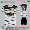 Mẫu áo bóng đá thiết kế màu trắng phối đen