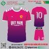 Mẫu áo bóng đá thiết kế màu hồng phối tím