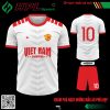 Mẫu áo bóng đá thiết kế màu trắng phối đỏ