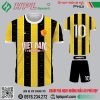 Mẫu áo bóng đá thiết kế màu đen phối vàng