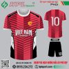 Mẫu áo bóng đá thiết kế màu đỏ phối đen