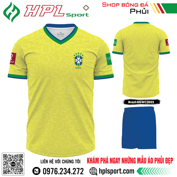 Mẫu áo đấu đội tuyển Brazil sân nhà Worldcup 2022 màu vàng