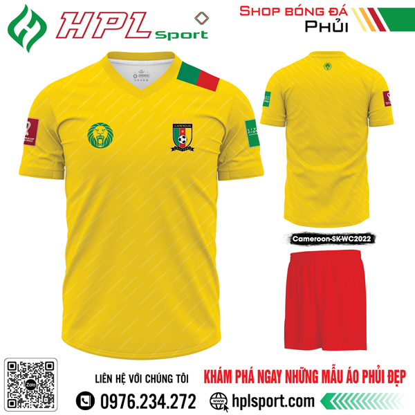 Mẫu áo thi đấu đội tuyển Cameroon sân khách Worldcup 2022 màu vàng