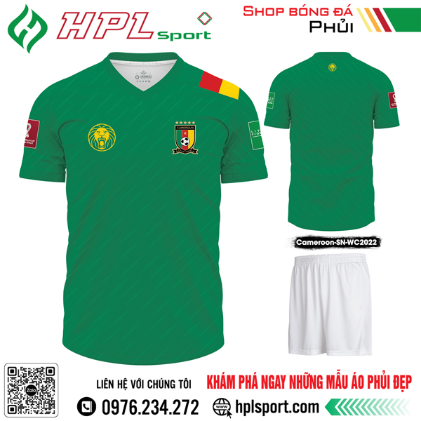 Mẫu áo thi đấu đội tuyển Cameroon sân nhà Worldcup 2022 màu xanh két