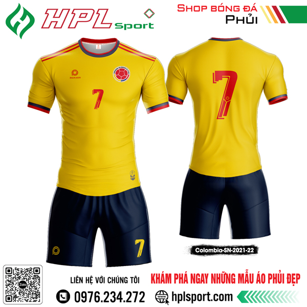 Mẫu áo đội tuyển Colombia sânnhà màu vàng