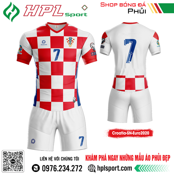 Mẫu áo đội tuyển Croatia sân n hà trắng phối đỏ