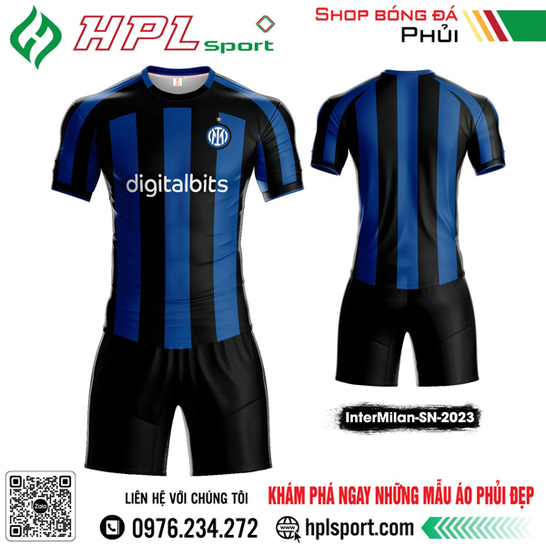Mẫu áo đấu CLB InterMilan sân nhà màu xanh bích sọc đen