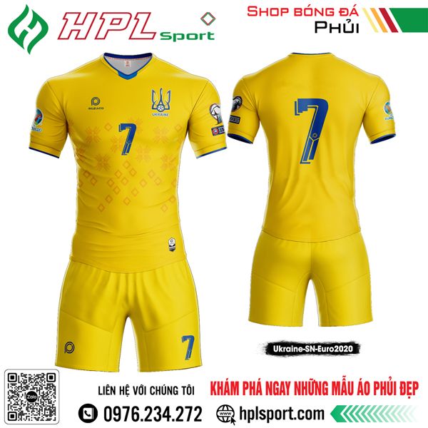 Mẫu áo đội tuyển Ukraine sân nhà màu vàng