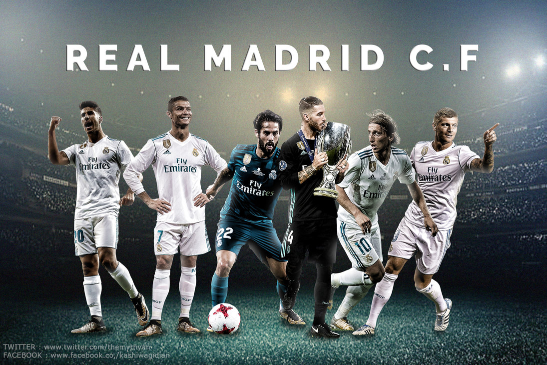 Câu lạc bộ Real Madrid trong trang phục thi đấu của Adidas 