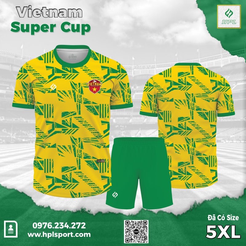 Áo bóng đá không logo Vietnam Super Cup 2024 màu vàng